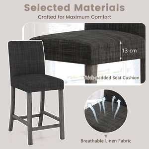 Counter Height Bar Stools Set of 2 with Back and Footrest-Gray view 5