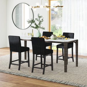 Counter Height Bar Stools Set of 2 with Back and Footrest-Gray view 9