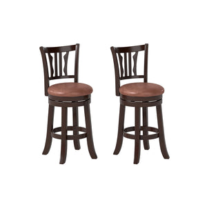 Counter Height Swivel Bar Stools Set of 2 with Back and Solid Rubber Frame-24