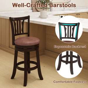 Counter Height Swivel Bar Stools Set of 2 with Back and Solid Rubber Frame-24 view 8