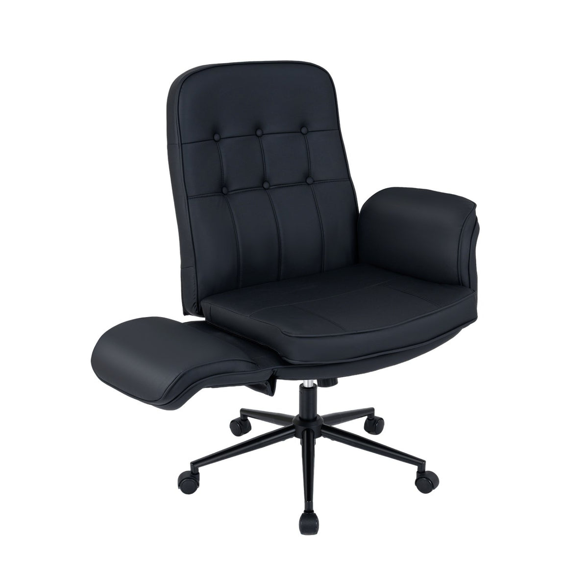 Criss Cross Chair Adjustable Swivel Vanity Chair with 5-Position Armrests-Black view 4