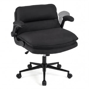 Criss Cross Chair on Wheels with Flip-up Arms Adjustable Height-Gray