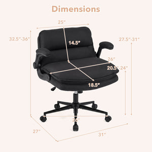 Criss Cross Chair on Wheels with Flip-up Arms Adjustable Height-Gray view 4