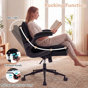 Criss Cross Chair on Wheels with Flip-up Arms Adjustable Height-Gray view 5