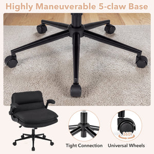 Criss Cross Chair on Wheels with Flip-up Arms Adjustable Height-Gray view 8