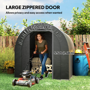 5' x 8' Outdoor Storage Shed, Heavy Duty Galvanized Steel Portable Shed for Bike, Motorcycle, Garden Tools – view 19