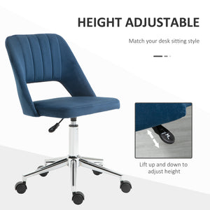 Mid Back Office Chair Velvet Fabric Swivel Scallop Shape Computer Desk Chair, Green – view 31