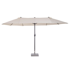 15ft Double-Sided Patio Umbrella Rectangular Parasol Sun Shelter Canopy Shade UV Protection w/ Hand Crank