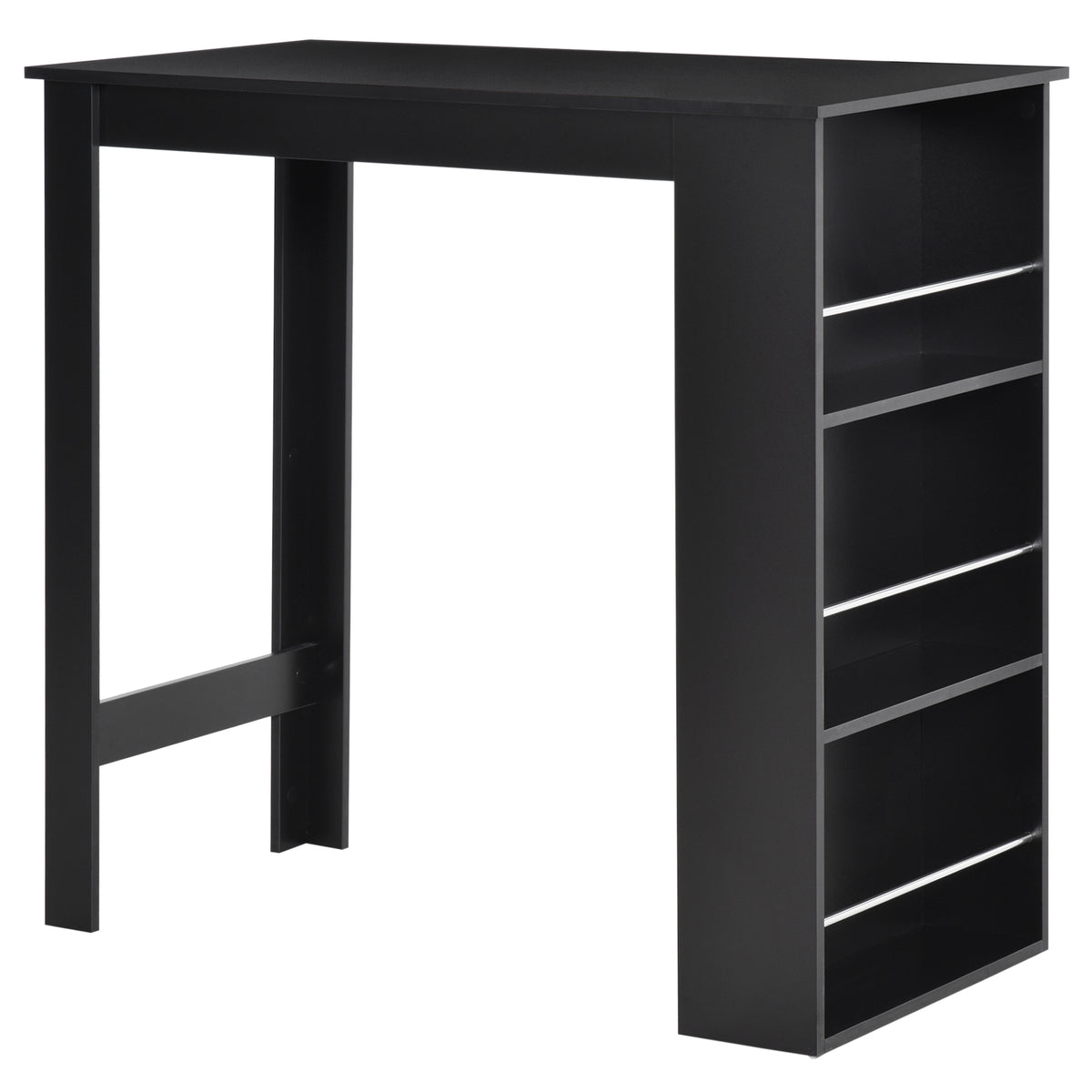 Bar Table Counter Height Dining Table with 3 Storage Shelves for Kitchen, Dining Room, Living Room, Natural