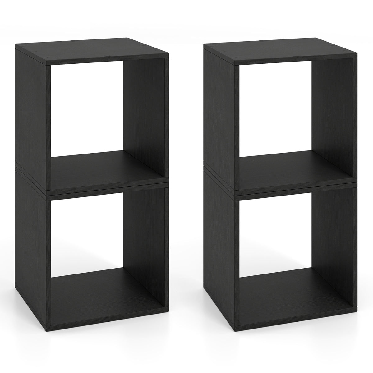 Cube Storage Organizer Set of 2 for Living Room Bedroom Study-Black