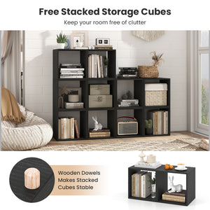 Cube Storage Organizer Set of 2 for Living Room Bedroom Study-Black view 8