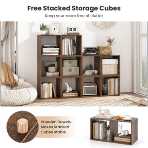Cube Storage Organizer Set of 2 for Living Room Bedroom Study-Rustic Brown view 7