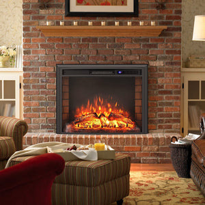 Curved Recessed Electric Fireplace Insert with Remote Control and Overheat Protection-26 Inch view 3