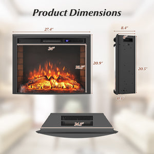Curved Recessed Electric Fireplace Insert with Remote Control and Overheat Protection-26 Inch view 4