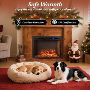 Curved Recessed Electric Fireplace Insert with Remote Control and Overheat Protection-26 Inch view 9