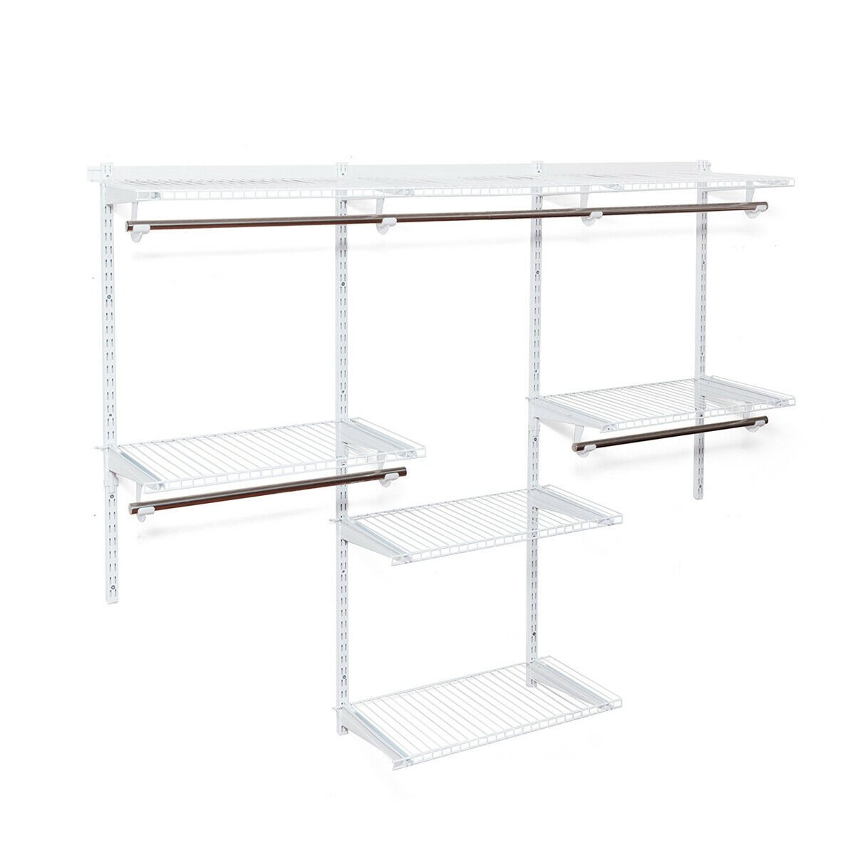 Adjustable Wall Mounted Closet Rack System with Shelf view 3