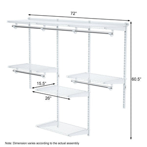 Adjustable Wall Mounted Closet Rack System with Shelf view 4