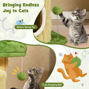 Cute Cat Tree with Sisal Scratching Posts and Dangling Ball view 6