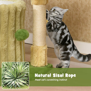 Cute Cat Tree with Sisal Scratching Posts and Dangling Ball view 7