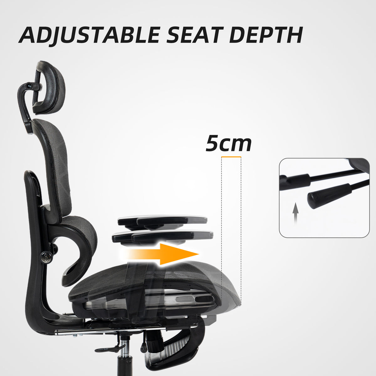 Mesh Office Chair with 3D Armrest, High Back Desk Chair with Lumbar Support, 135° Reclining – view 4