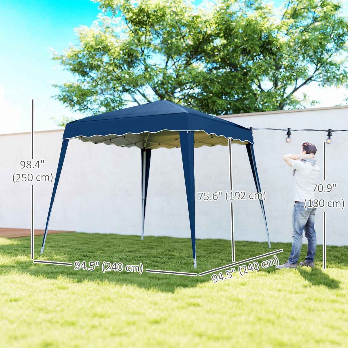 8' x 8' Pop Up Canopy, Outdoor Foldable Tent, Portable Canopy Tent with Carrying Bag for Camping, Party – view 2
