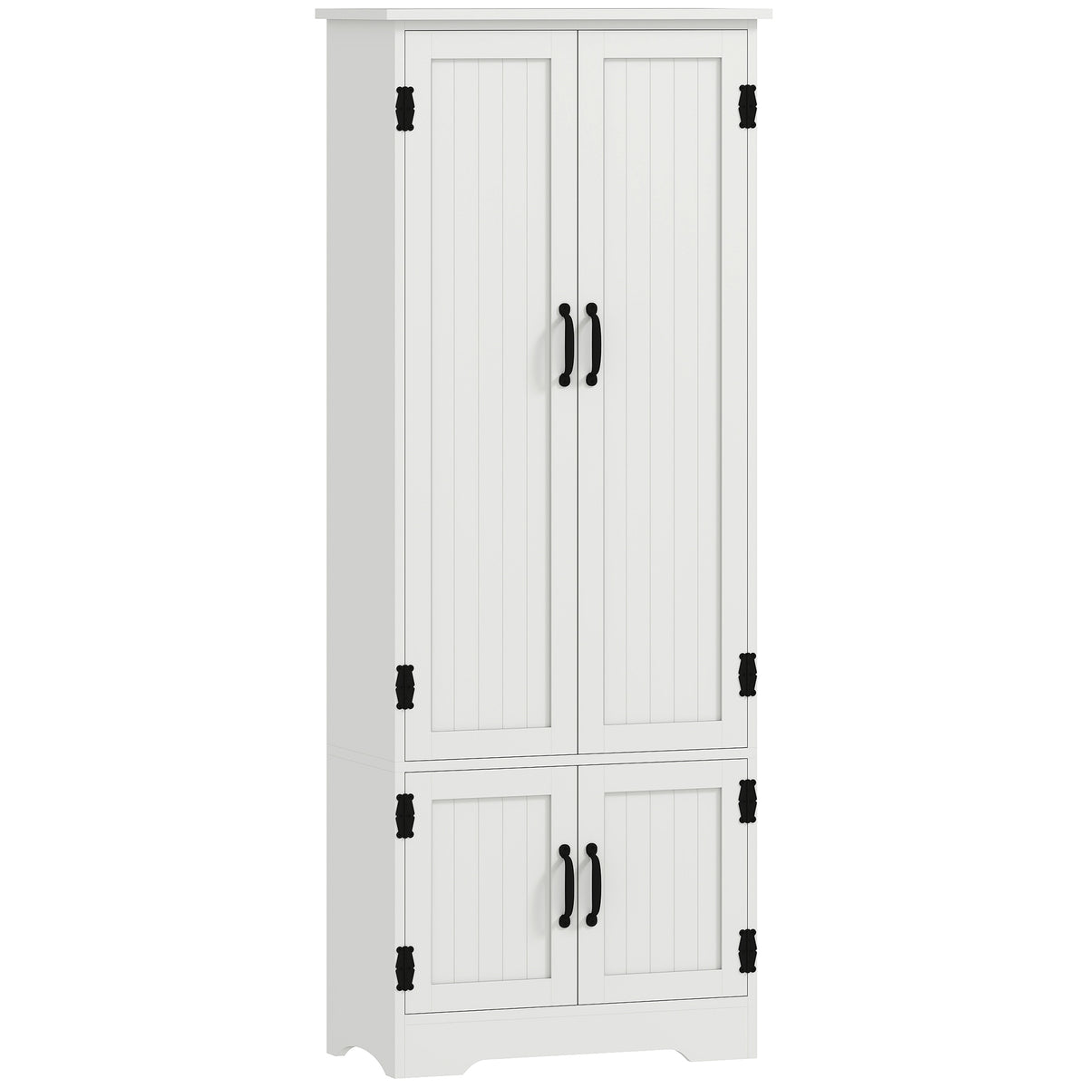 48" 4-Door Storage Cabinet Multi-Storey Large Space Pantry with Adjustable Shelves Black – view 22
