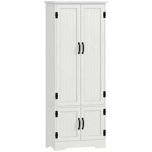 48" 4-Door Storage Cabinet Multi-Storey Large Space Pantry with Adjustable Shelves Black – view 22