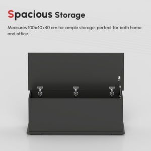 39.5" Storage Chest with 2 Safety Hinges, Storage Box Organizer with Flip-Top Lid, Entryway Storage Bench – view 3