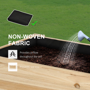 Raised Garden Bed with Legs, Elevated Box Planter with Storage Shelf, Bed Liner for Backyard Patio, Natural Wood