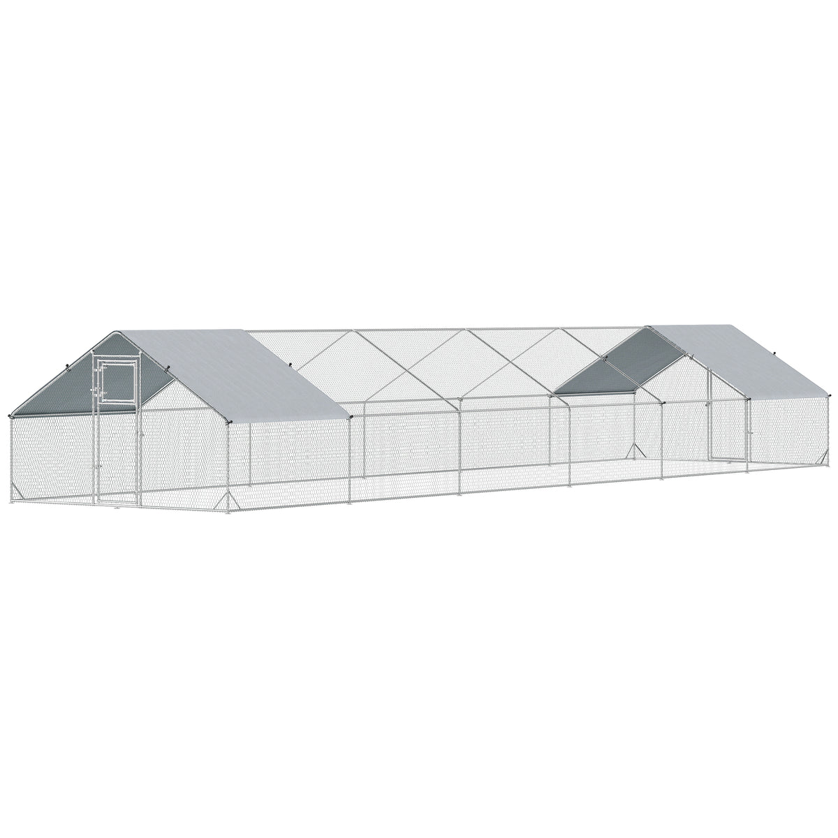 9.8' x 19.7' x 6.6' Chicken Coop Cage, Outdoor Hen House w/Cover & Lockable Door