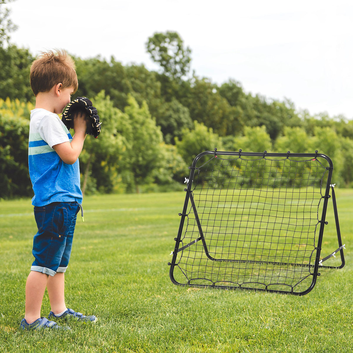 Volleyball Rebounder Net Football Training Aid Kickback Target Play Red – view 13