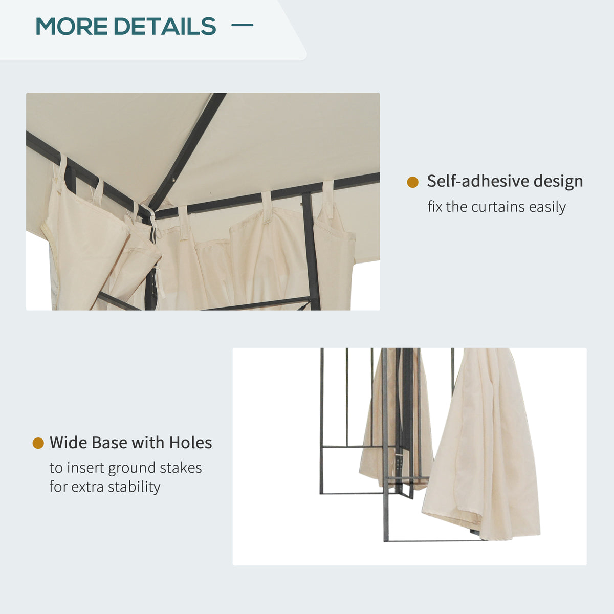 10' x 10' Patio Gazebo Outdoor, Canopy Shelter with Double-tier Roof, Pavilion Sidewalls for Garden Events – view 18