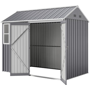 8.5' x 5.5' Metal Garden Storage Shed, Outdoor Tool Storage House with Lockable Door, Vents, Sloped Roof