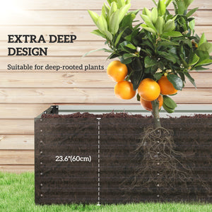 8' x 4' x 2' Raised Garden Bed, Galvanized Planter Box for Growing Flowers, Herbs and Vegetables, Dark Grey