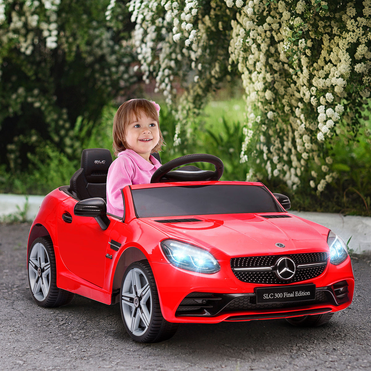 Aosom 12V Ride On Car with Parent Remote Control Two Motors Music Lights Suspension Wheels for 3-6 Years