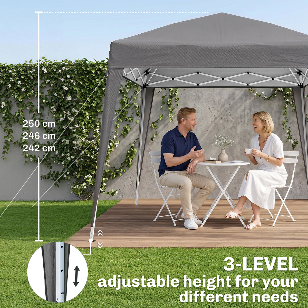 8' x 8' Pop Up Canopy, Outdoor Folding Tent, Portable Party Tent with Carrying Bag for Camping, Party – view 20