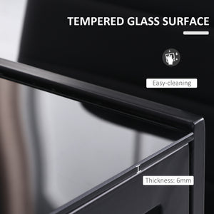 Rectangular Kitchen Table for 4 People, Dining Table with Tabletop Tempered Glass for Dining Room – view 3