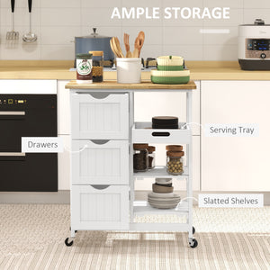 Kitchen Cart on Wheels, Rolling Kitchen Island Cart with Wood Top – view 17