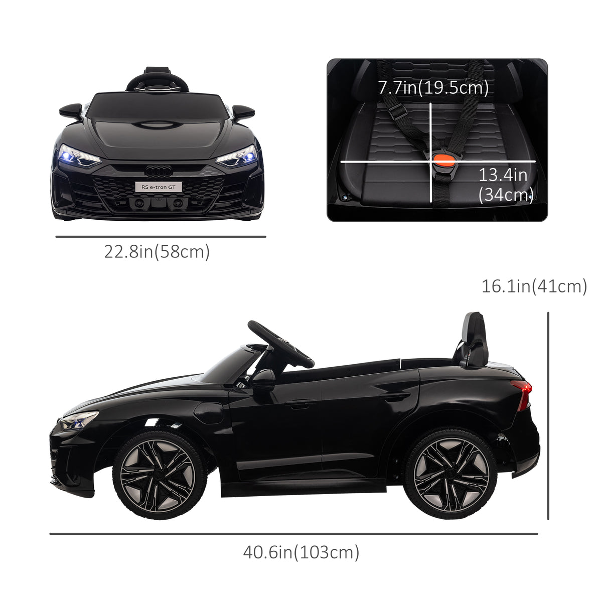 Ride-On Toy On Car with Remote Control, 12V 3.1 MPH Electric Ride for Kids w/ Suspension System – view 7