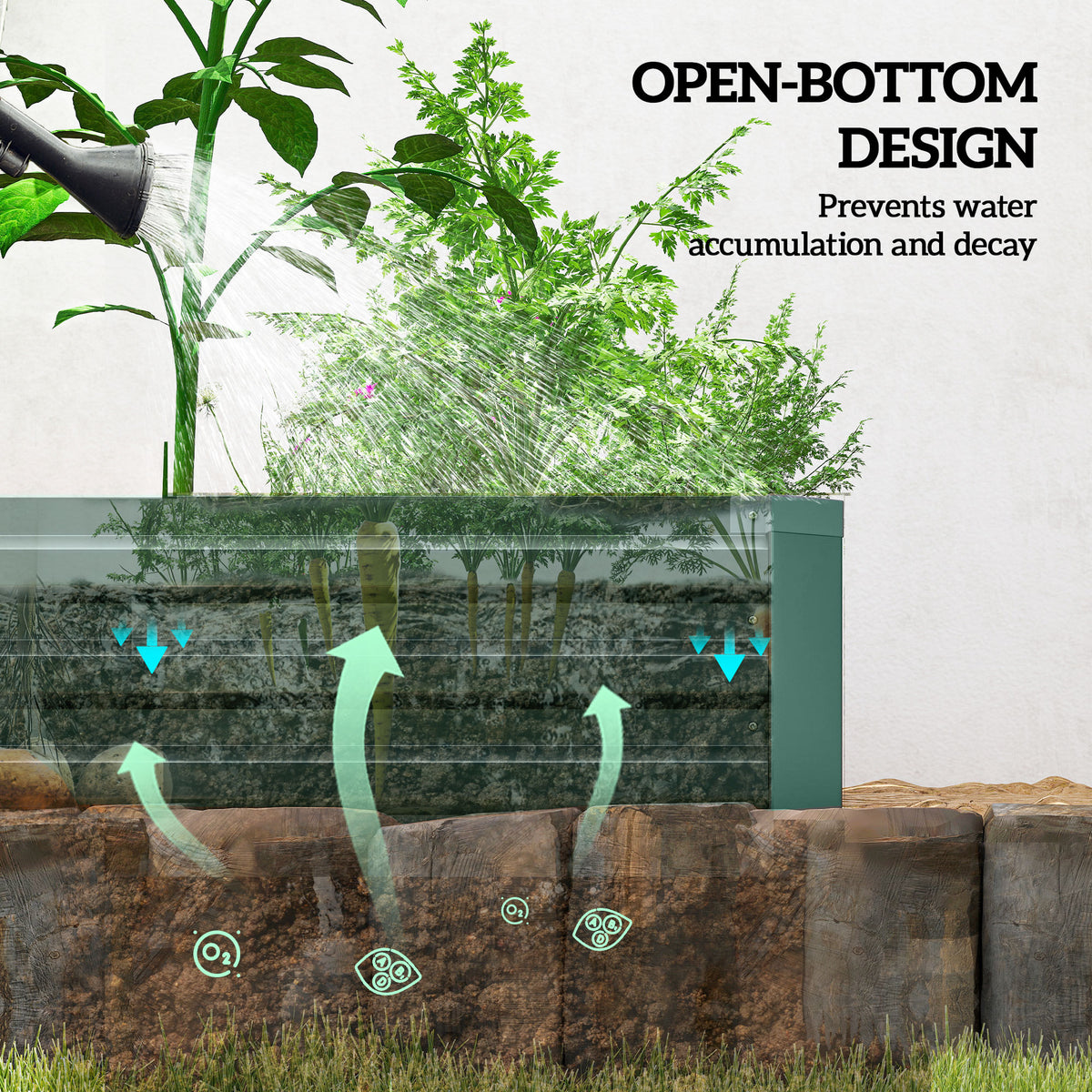 8'x2'x1' Galvanized Raised Bed, Large Elevated Planter Box for Growing Flowers, Herbs and Vegetables – view 19