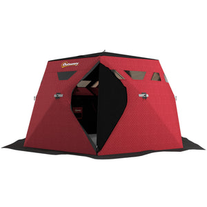 4 Person Insulated Ice Fishing Shelter, Pop-Up Portable Ice Fishing Tent with Carry Bag and Two Doors for – view 15