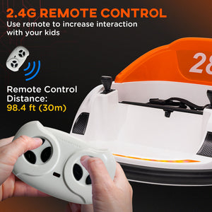 Qaba 12V Bumper Car for Toddlers, Ride On Car with 360 Degree Remote Control, Lights Music Horn, for 1.5-5 Years