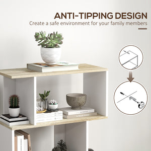 5-Tier Bookshelf, Geometric S Shaped Bookcase, Tall Narrow Display Shelf for for Living Room, Study Room – view 5