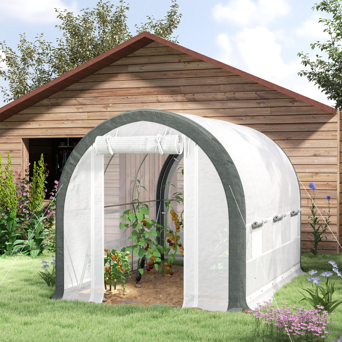 19.5' x 10' x 6.5' Upgraded Tunnel Greenhouse Green House with Mesh Door and Windows – view 14