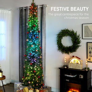 9ft Christmas Tree with Colourful DIY Synchronized LEDs, Hinged Pencil Xmas Tree with Remote, Daily Timer – view 3