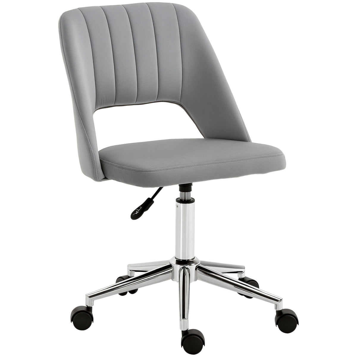 Mid Back Office Chair Velvet Fabric Swivel Scallop Shape Computer Desk Chair, Green – view 43