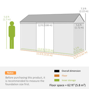 8.5' x 5.5' Metal Garden Storage Shed, Outdoor Tool Storage House with Lockable Door, Vents, Sloped Roof – view 23