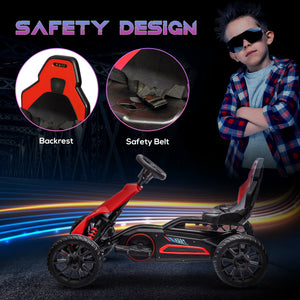 Aosom 12V 7AH Electric Go Kart, Outdoor Racer Car for Kids, with Forward Backward, Adjustable Speed, Ages 3-8 Years Old, Red