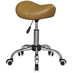 Cosmetic Stool 360° Rotate Height Adjustable Salon Massage Spa Chair Hydraulic Rolling Faux Leather Saddle – view 3