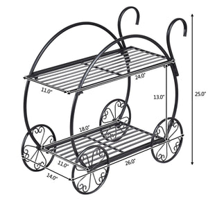 Heavy Duty Metal Flower Cart Plant Stand view 4